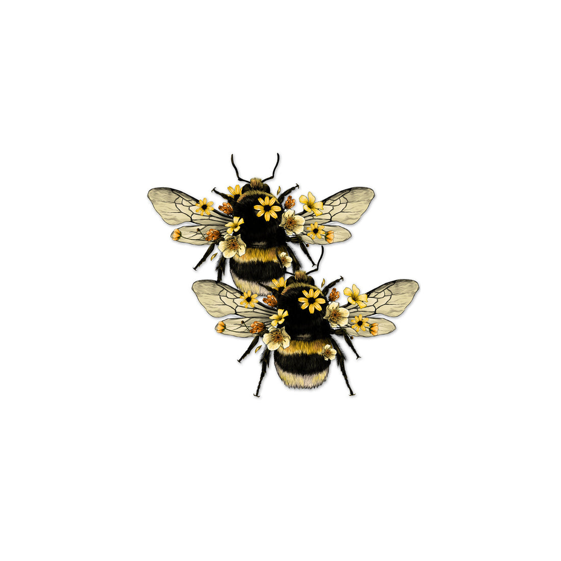 Decorations for Screen Windows & Doors (Set of 2) - (Small) Floral Bumblebee