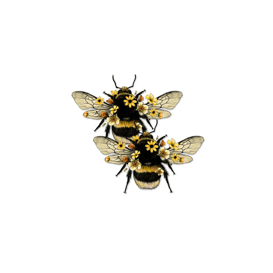 Decorations for Screen Windows & Doors (Set of 2) - (Small) Floral Bumblebee