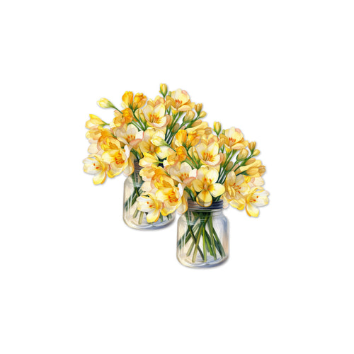 Decorations for Screen Windows & Doors (Set of 2) - (Small) Yellow Floral