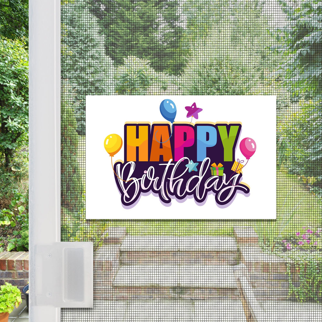 Mesh Magnets' Screen Door Magnets Happy Birthday Sign: A Trendy Way to Celebrate