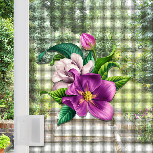 Eye-Catching Floral Decorations for Screen Doors and Windows