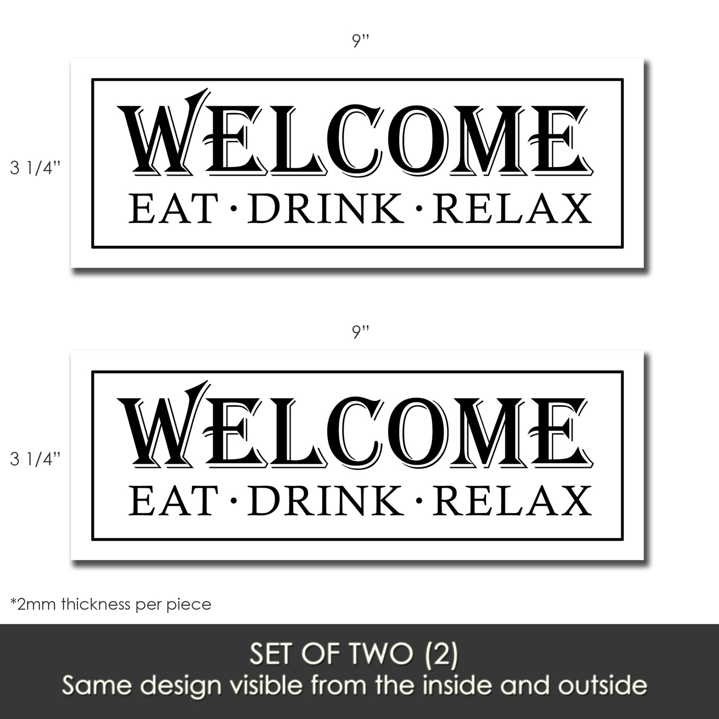 Acrylic Screen Door Magnets (Not for Retractable/Glass) - Eat Drink Relax