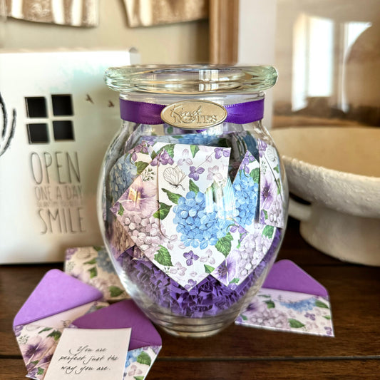 Jar of Healing & Comfort - Purple Hydrangeas
