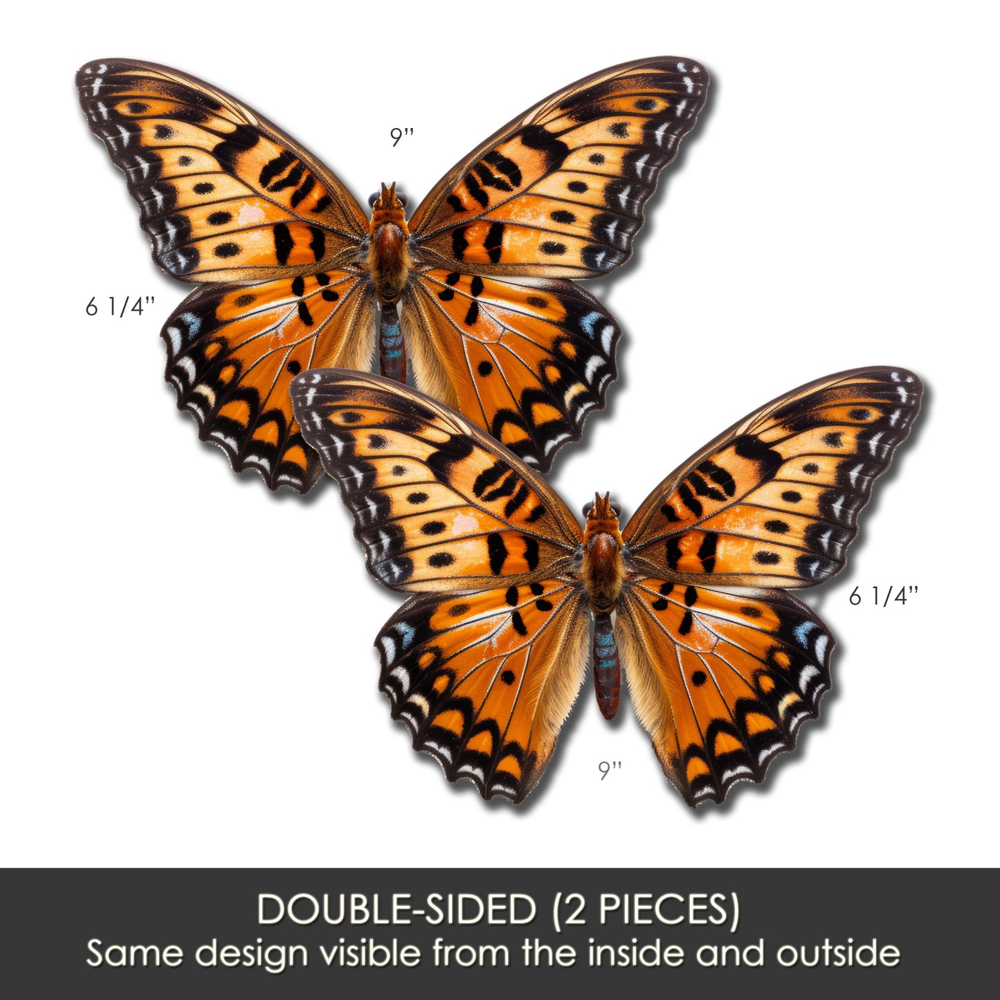 Flexible Screen Door Magnets (Set of 2) - Orange Butterfly