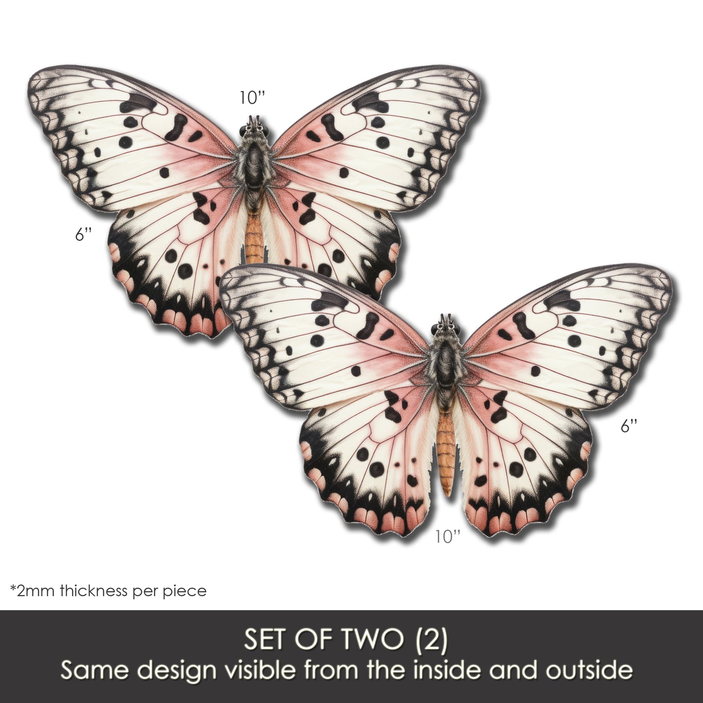 Acrylic Screen Door Magnets (Not for Retractable/Glass) - Pink Butterfly