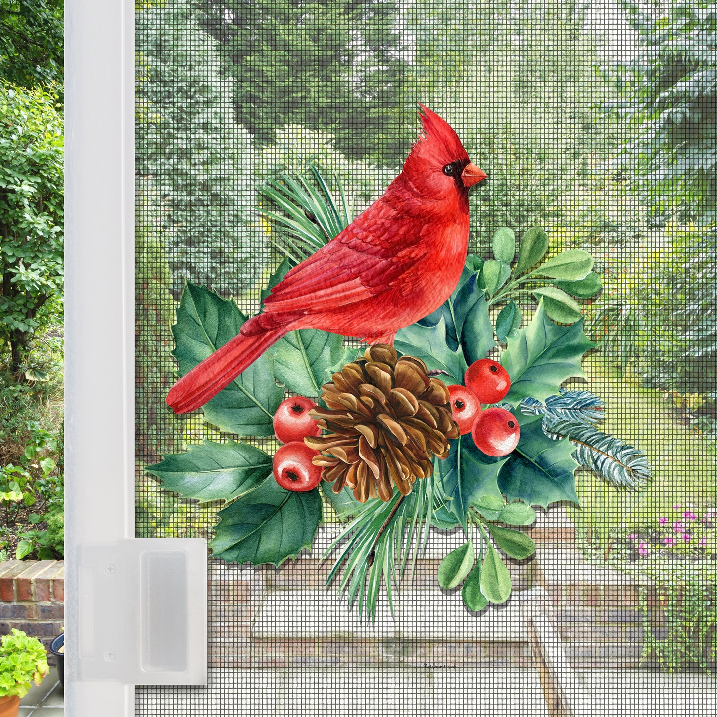 Acrylic Screen Door Magnets (Not for Retractable/Glass) - Red Cardinal
