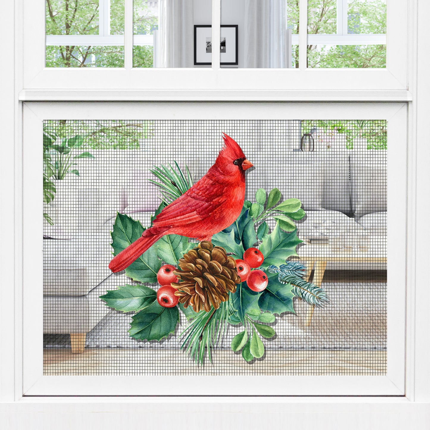 Acrylic Screen Door Magnets (Not for Retractable/Glass) - Red Cardinal