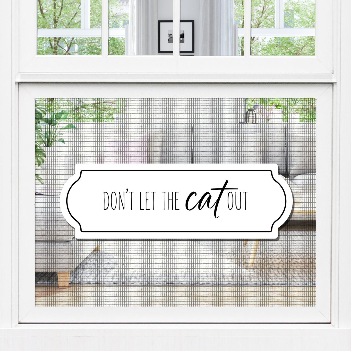 Acrylic Screen Door Magnets (Not for Retractable/Glass) - Cat Out