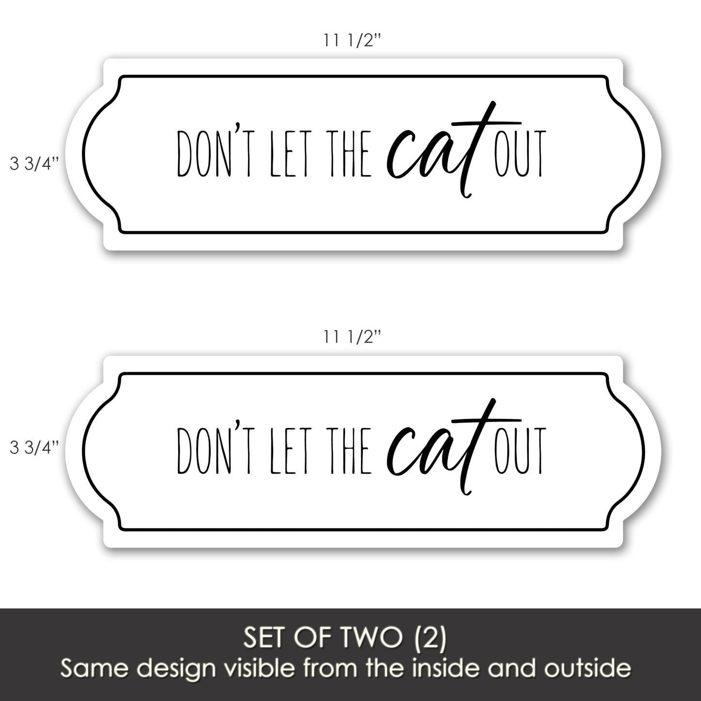 Acrylic Screen Door Magnets (Not for Retractable/Glass) - Cat Out