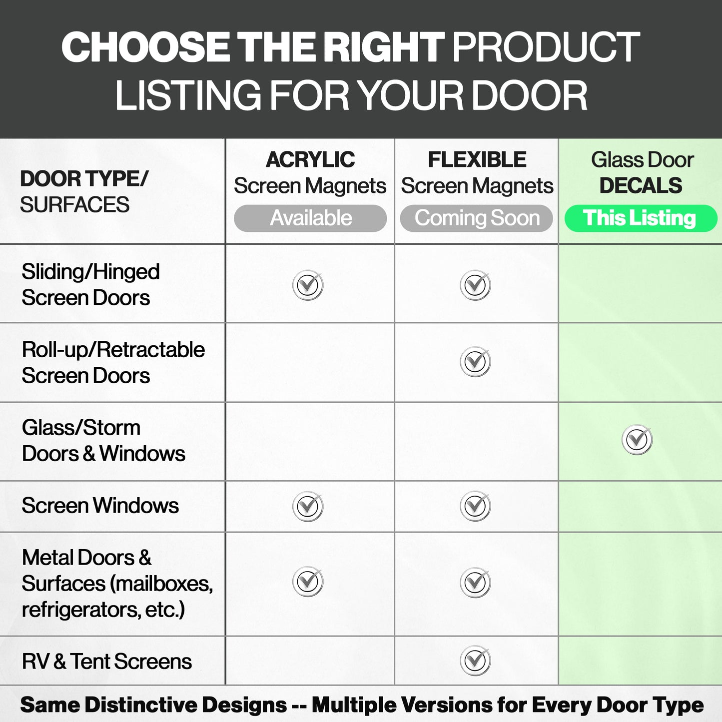 2 Pcs Premium Decals for Glass Doors & Windows (Double-Sided for Glass Only) - Porch