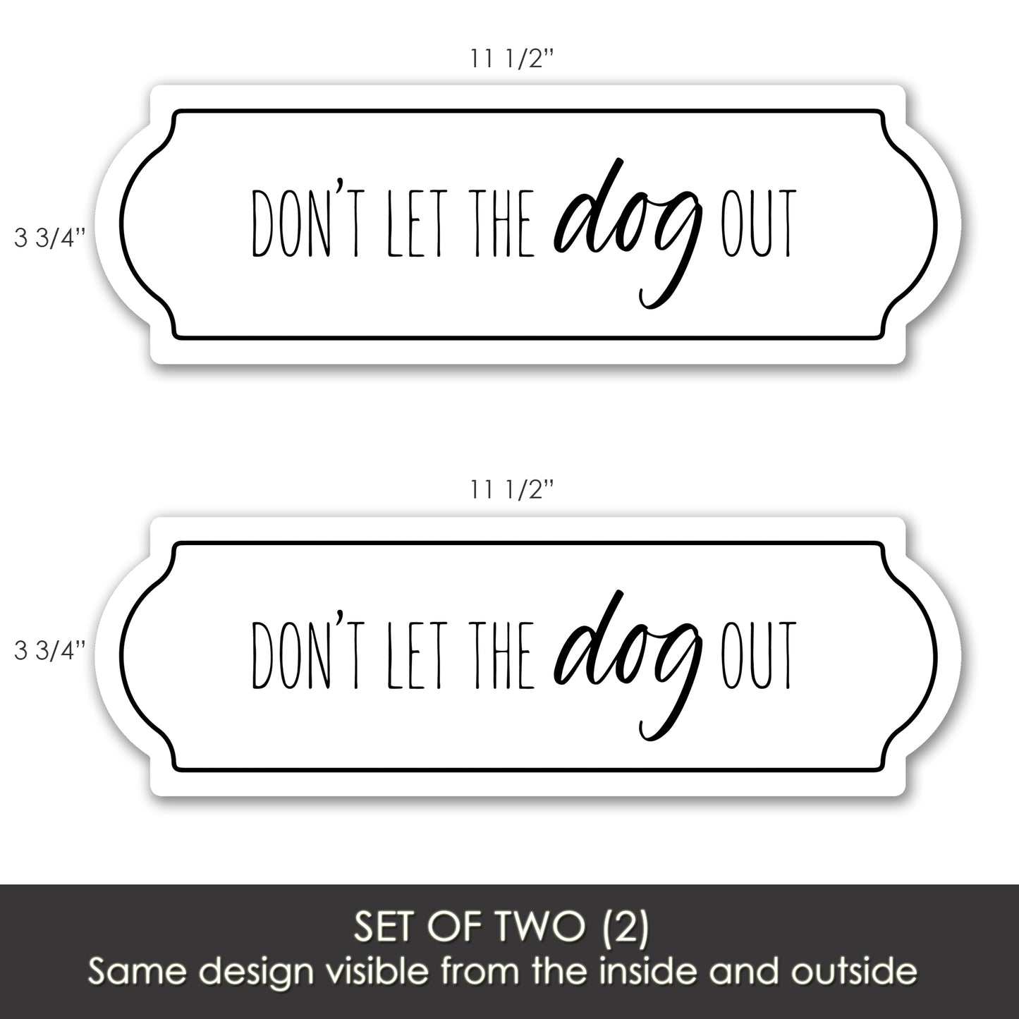 Acrylic Screen Door Magnets (Not for Retractable/Glass) - Dog Out