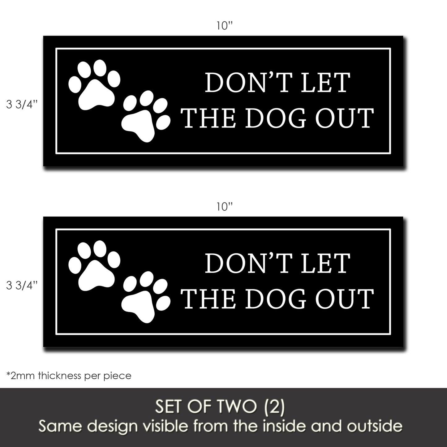 Acrylic Screen Door Magnets (Not for Retractable/Glass) - Dog Out Paws