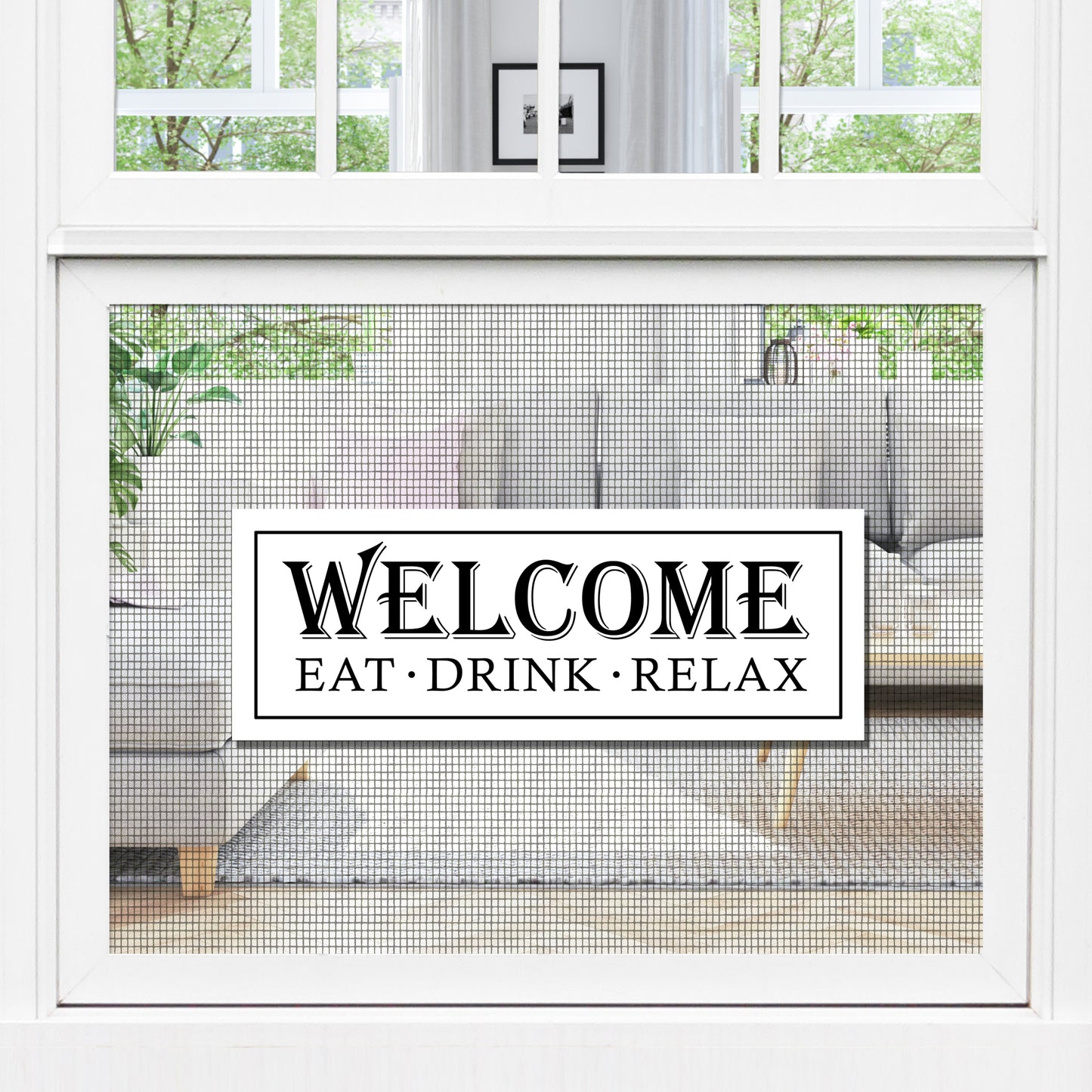 Acrylic Screen Door Magnets (Not for Retractable/Glass) - Eat Drink Relax