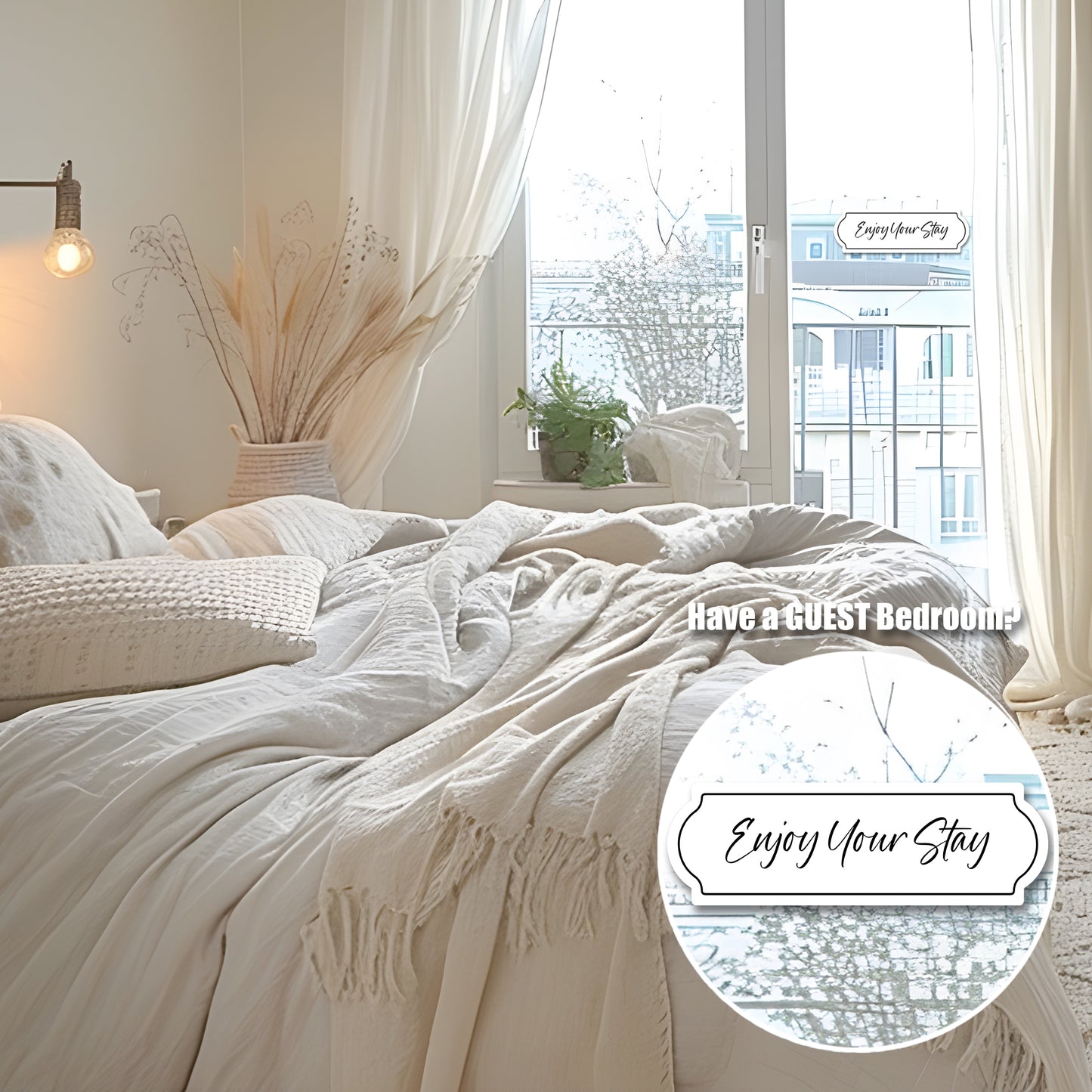 CLEARANCE Acrylic Screen Door Magnets (Not for Retractable/Glass) - Enjoy Your Stay