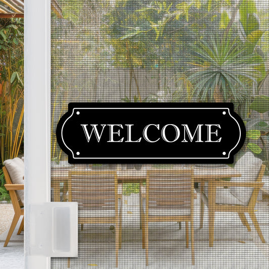 Flexible Screen Door Magnets (Not for Retractable/Glass) - Welcome Black