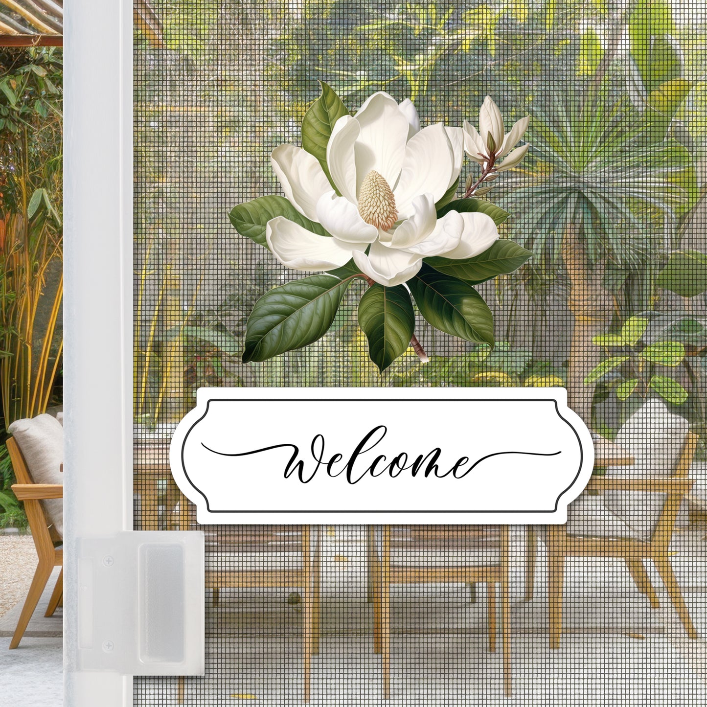 Flexible Screen Door Magnets (Not for Retractable/Glass) - Welcome + Magnolia