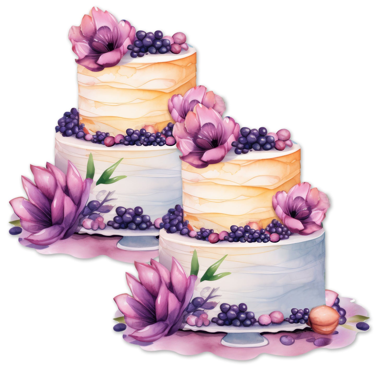 CLEARANCE Acrylic Screen Door Magnets (Not for Retractable/Glass) - (Small) Floral Cake