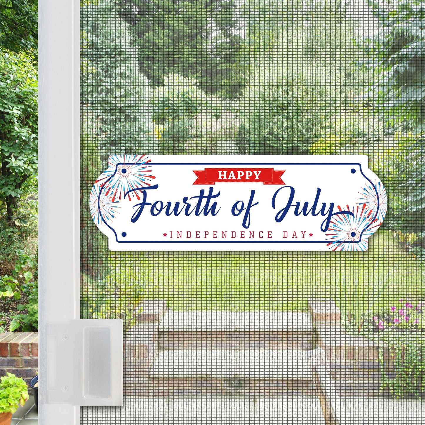 Acrylic Screen Door Magnets (Not for Retractable/Glass) - Happy Fourth of July