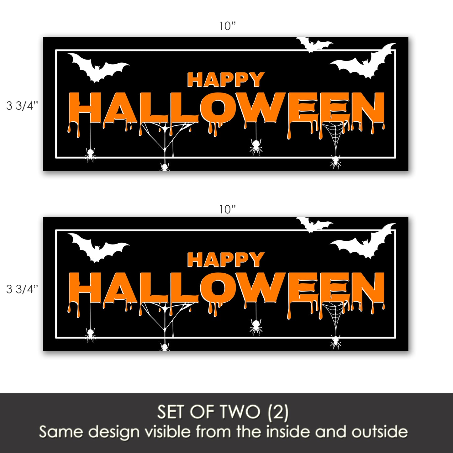 CLEARANCE Acrylic Screen Door Magnets (Not for Retractable/Glass) - Happy Halloween Black