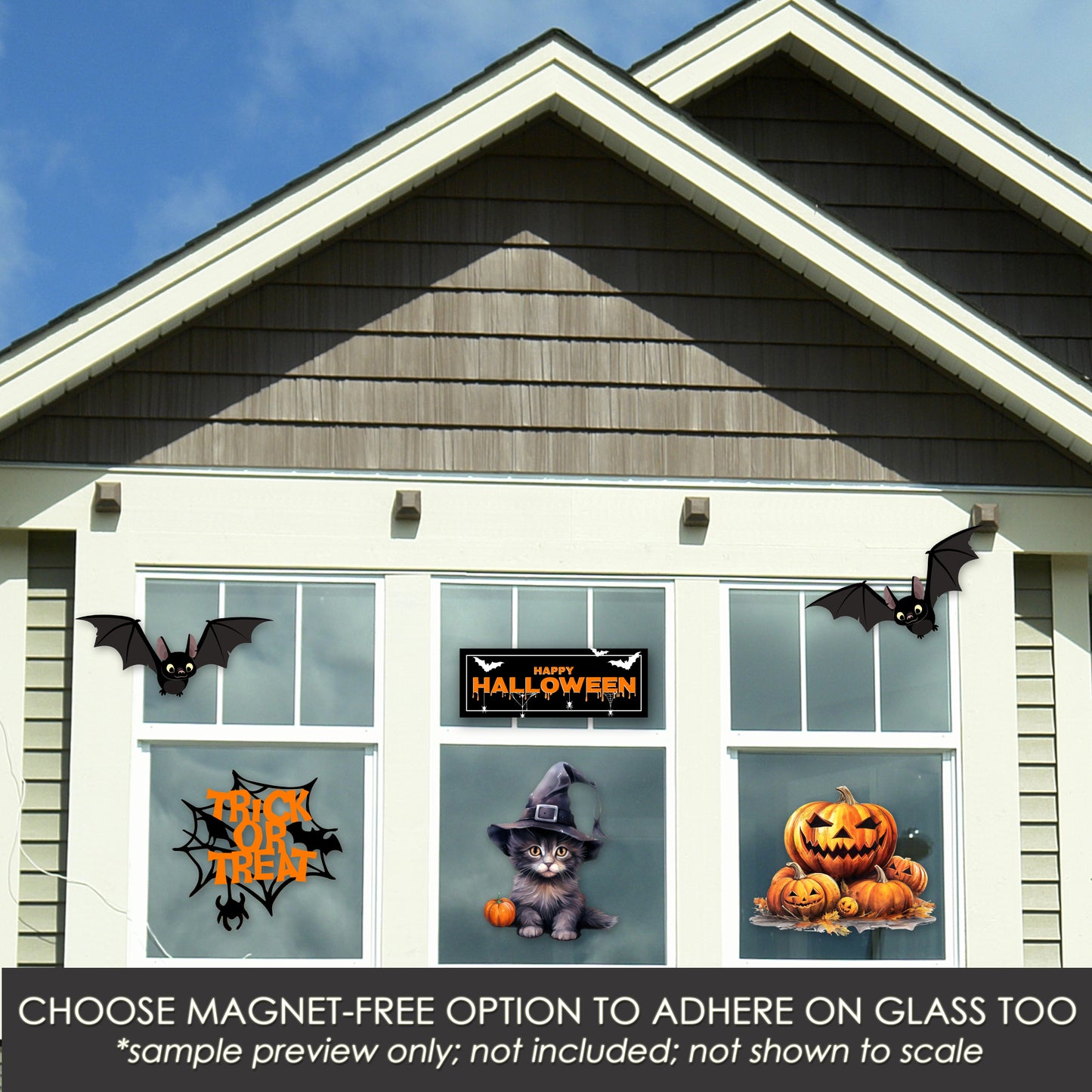 Acrylic Screen Door Magnets (Not for Retractable/Glass) - Happy Halloween
