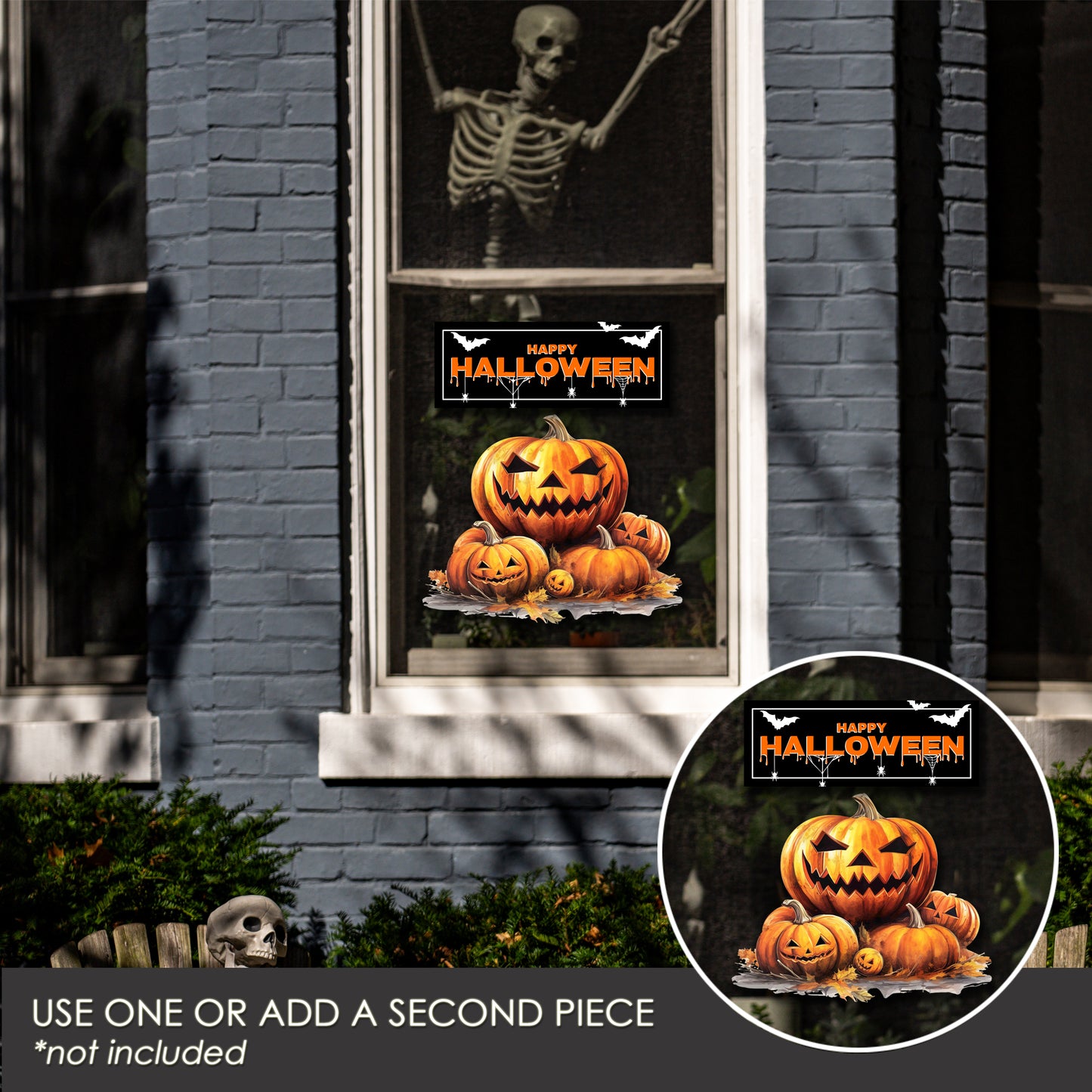 CLEARANCE Acrylic Screen Door Magnets (Not for Retractable/Glass) - Happy Halloween Black