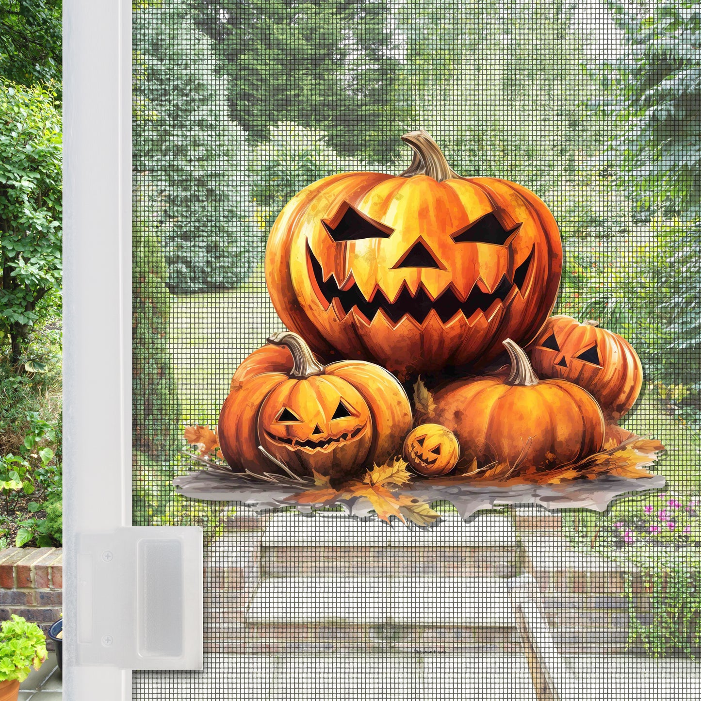 CLEARANCE Acrylic Screen Door Magnets (Not for Retractable/Glass) - Jack-o-Lantern