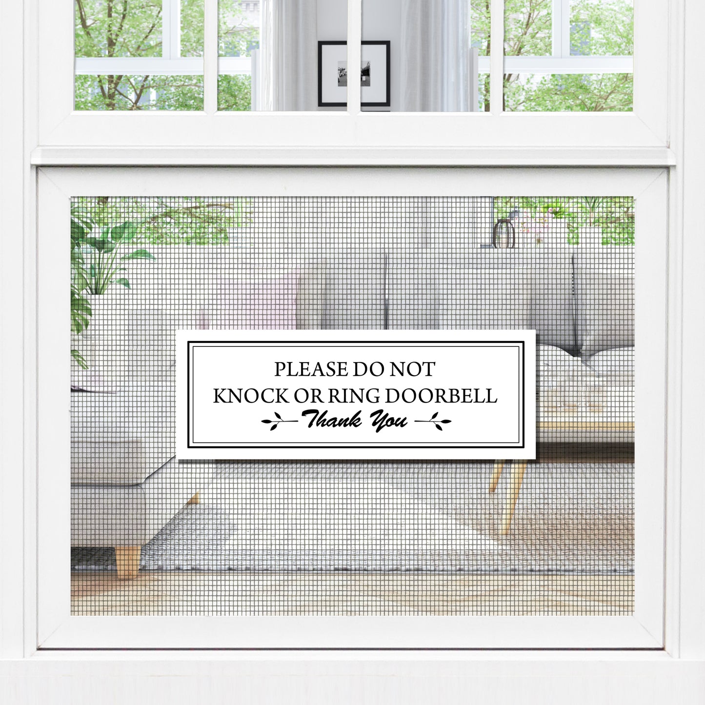 Acrylic Screen Door Magnets (Not for Retractable/Glass) - (Small) Do Not Knock White