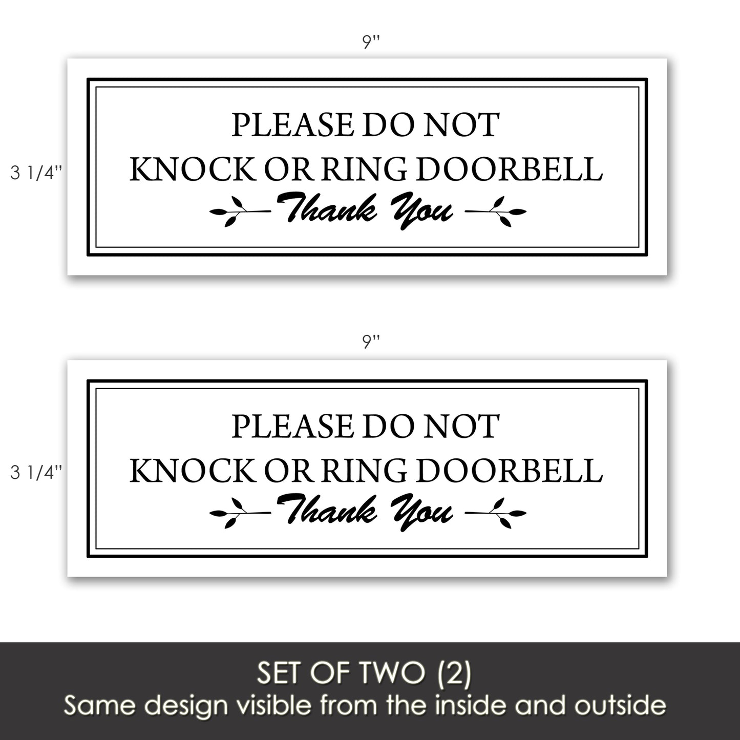 Acrylic Screen Door Magnets (Not for Retractable/Glass) - (Small) Do Not Knock White