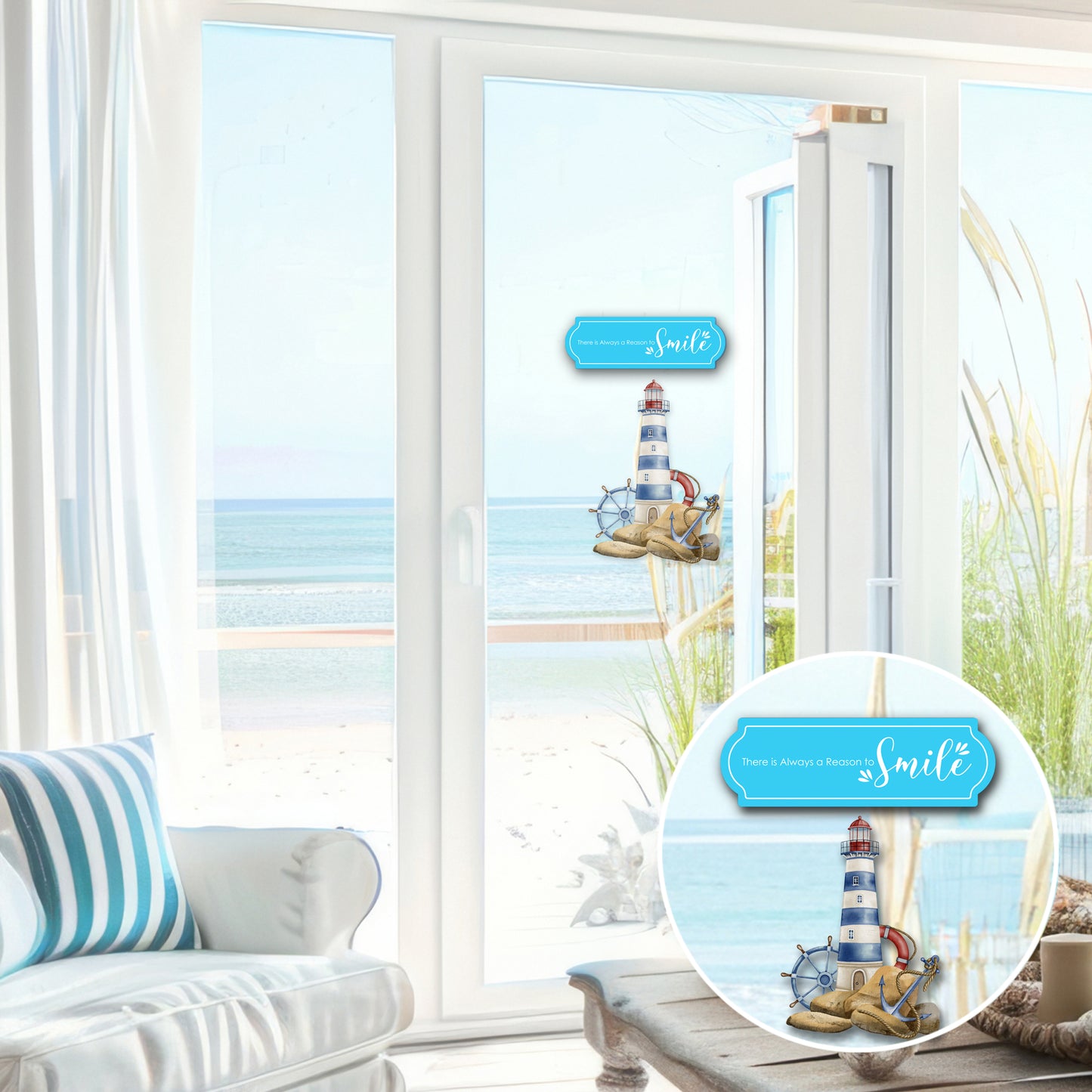 Acrylic Screen Door Magnets (Not for Retractable/Glass) - (Small) Lighthouse