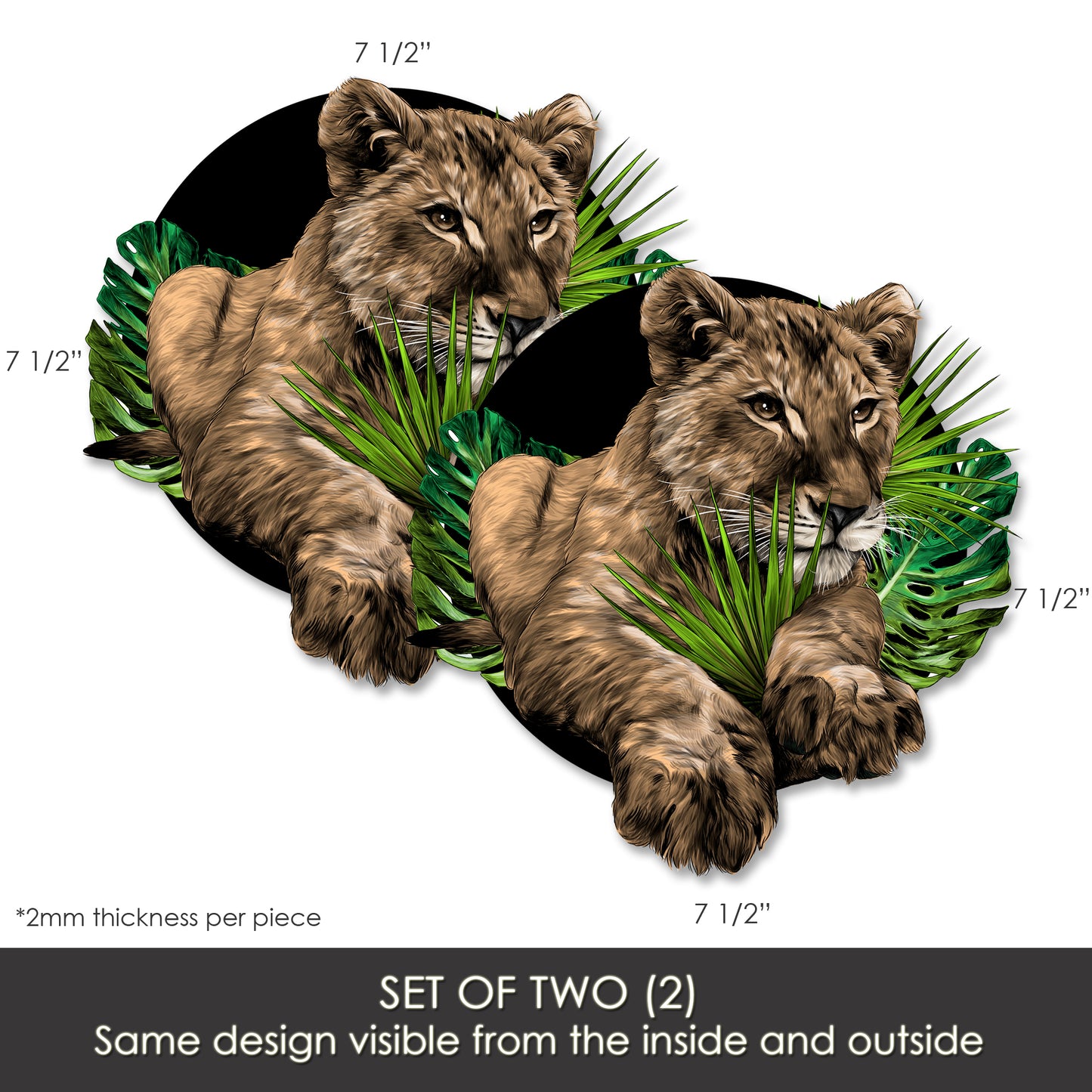 CLEARANCE Acrylic Screen Door Magnets (Not for Retractable/Glass) - Lion Cub
