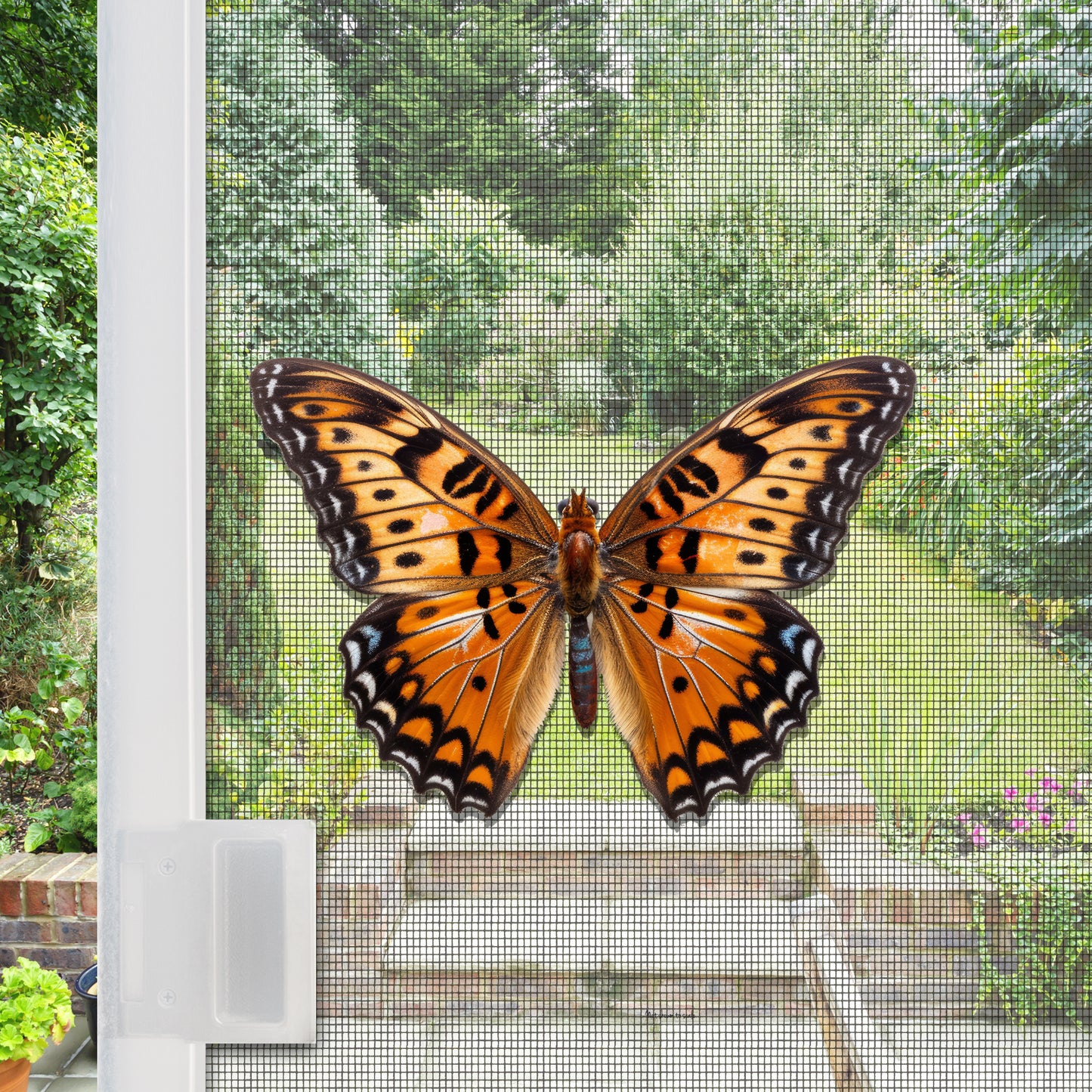 Acrylic Screen Magnets for Screen Doors & Windows (Set of 2) - Orange Butterfly