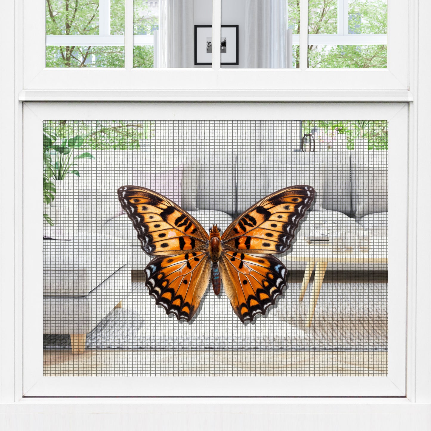 Acrylic Screen Magnets for Screen Doors & Windows (Set of 2) - Orange Butterfly