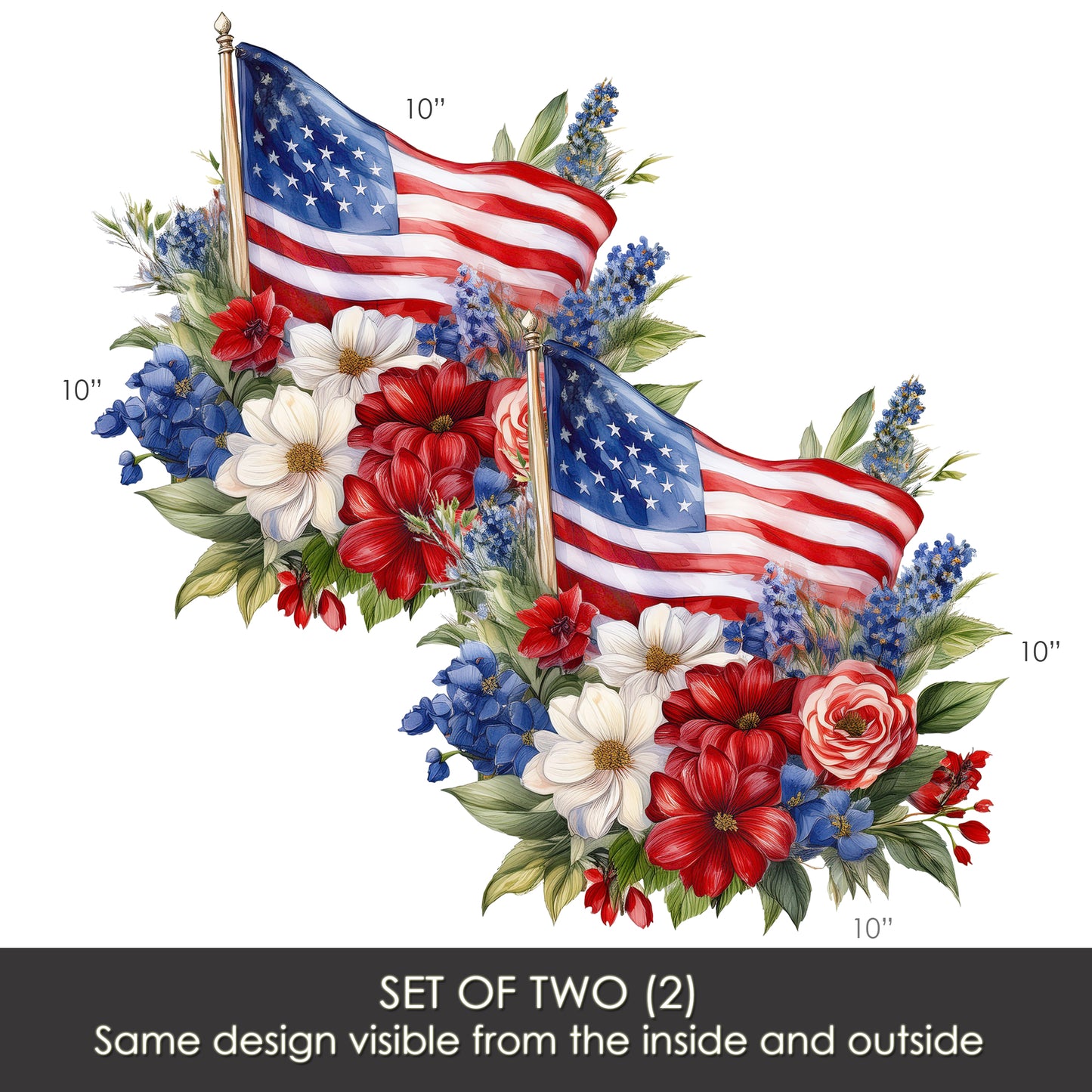 Acrylic Screen Door Magnets (Not for Retractable/Glass) - Patriotic Bouquet