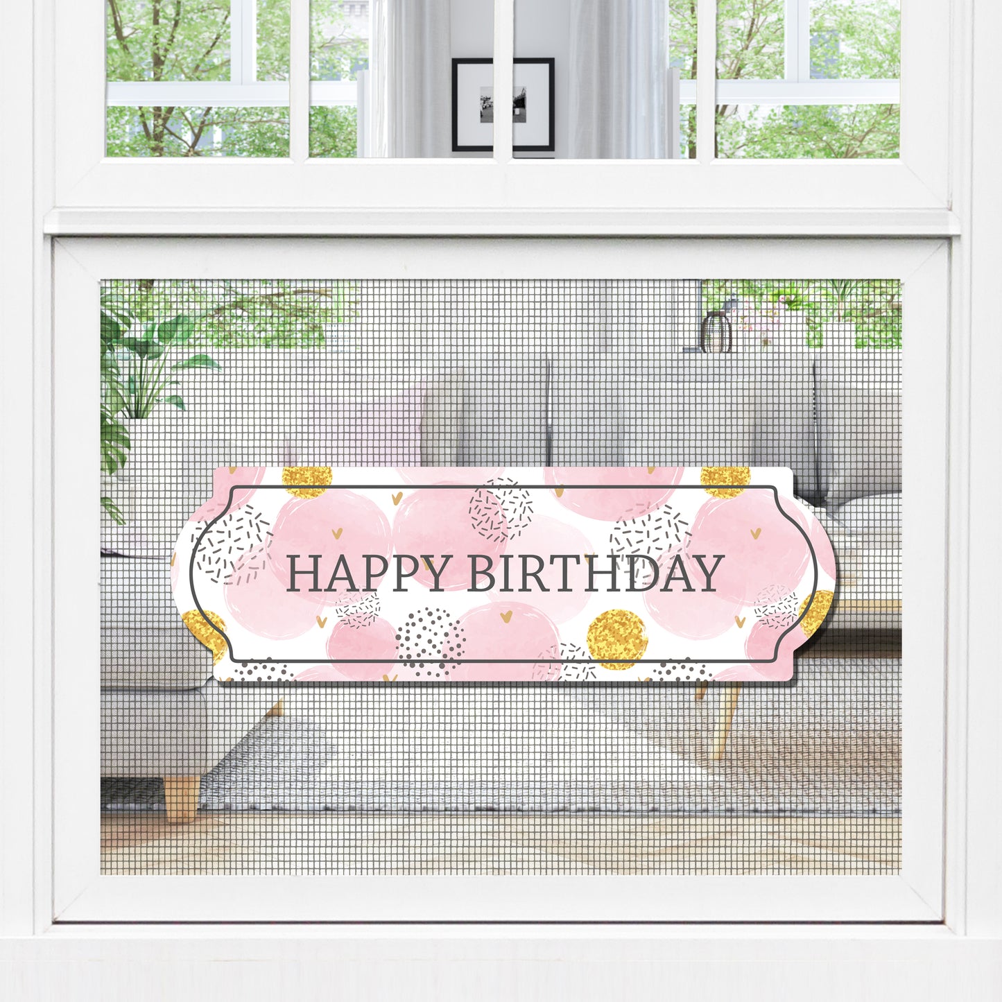CLEARANCE Acrylic Screen Door Magnets (Not for Retractable/Glass) - Birthday Pink