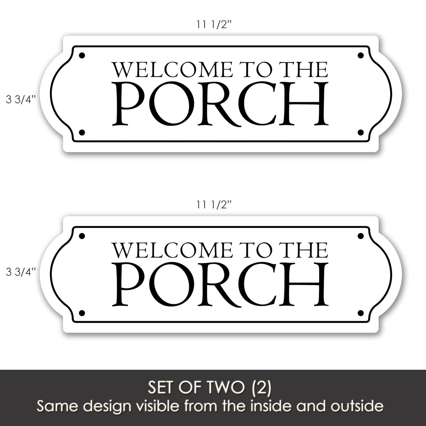 2 Pcs Premium Decals for Glass Doors & Windows (Double-Sided for Glass Only) - Porch