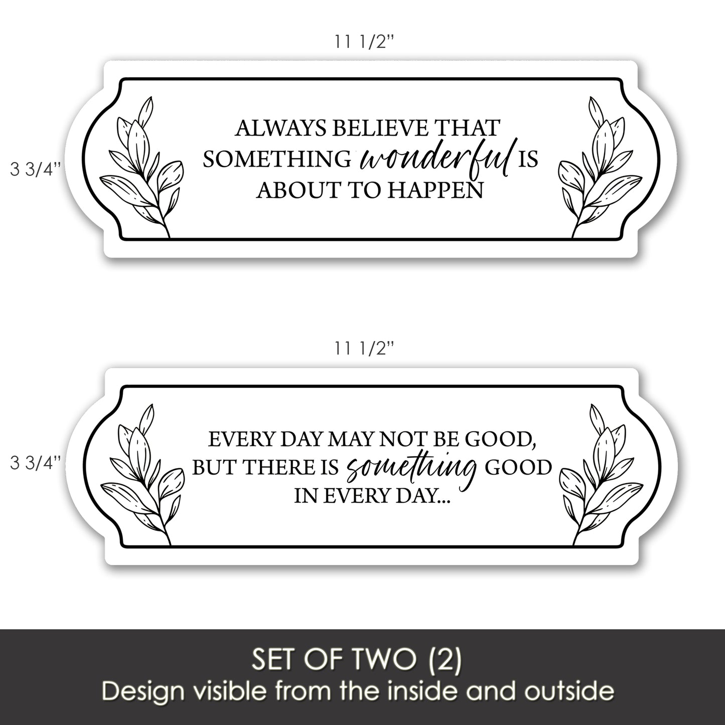 CLEARANCE Acrylic Screen Door Magnets (Not for Retractable/Glass) - Positive Quotes