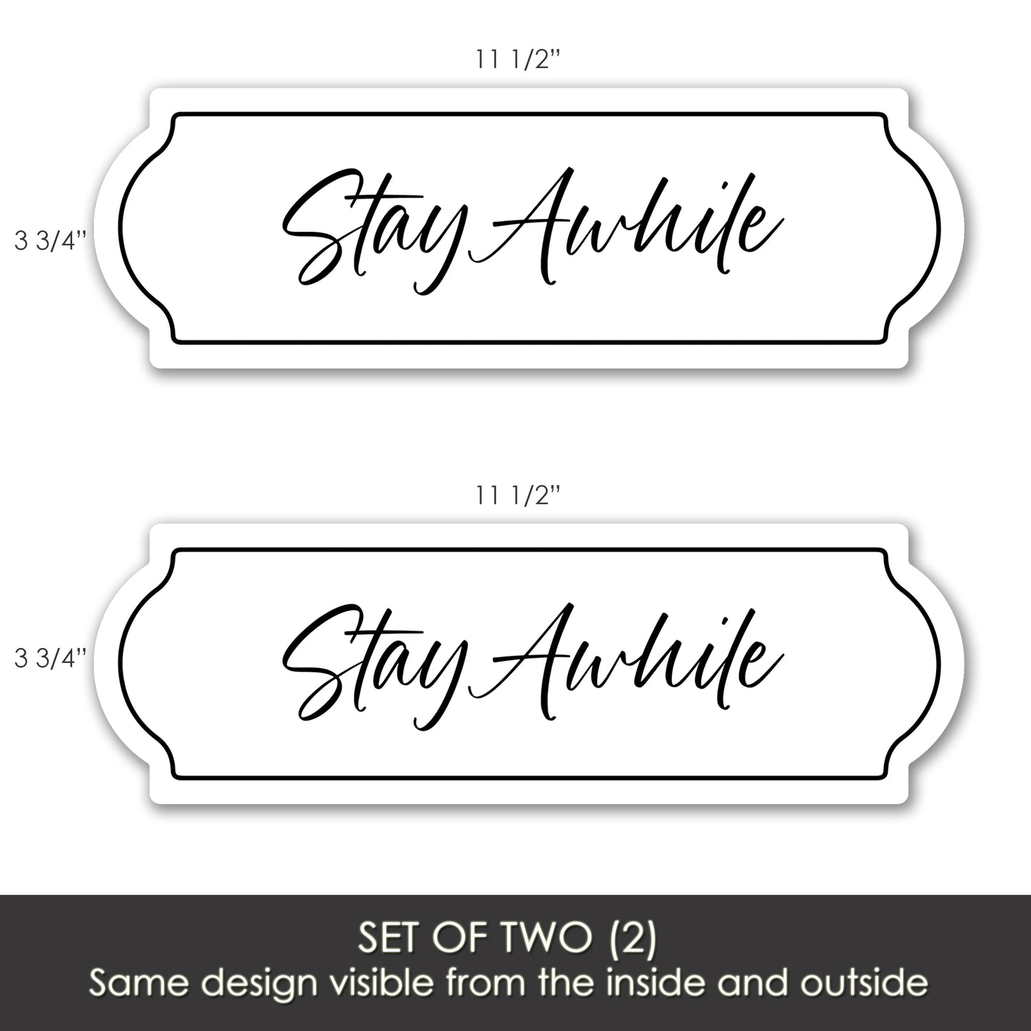 CLEARANCE Acrylic Screen Door Magnets (Not for Retractable/Glass) - Stay Awhile