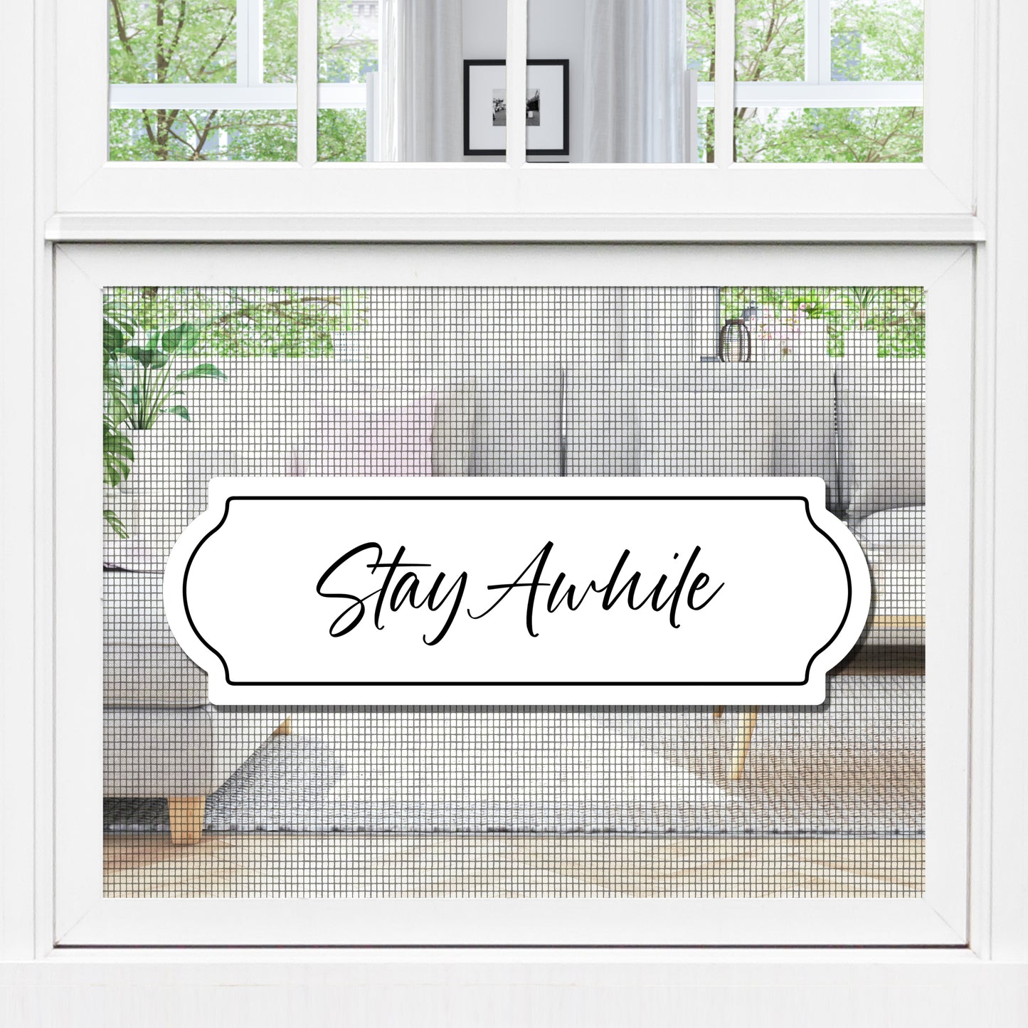 CLEARANCE Acrylic Screen Door Magnets (Not for Retractable/Glass) - Stay Awhile
