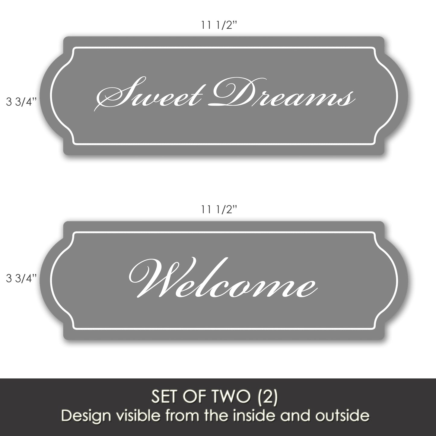 CLEARANCE Acrylic Screen Door Magnets (Not for Retractable/Glass) - Sweet Dreams Grey