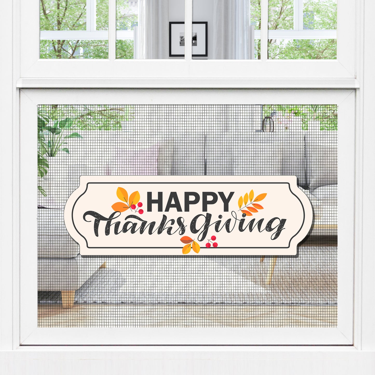 Acrylic Screen Door Magnets (Not for Retractable/Glass) - Happy Thanksgiving