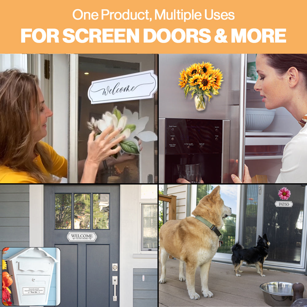 PRE-ORDER Flexible Screen Door Magnets (Not for Retractable/Glass) - Cat Out