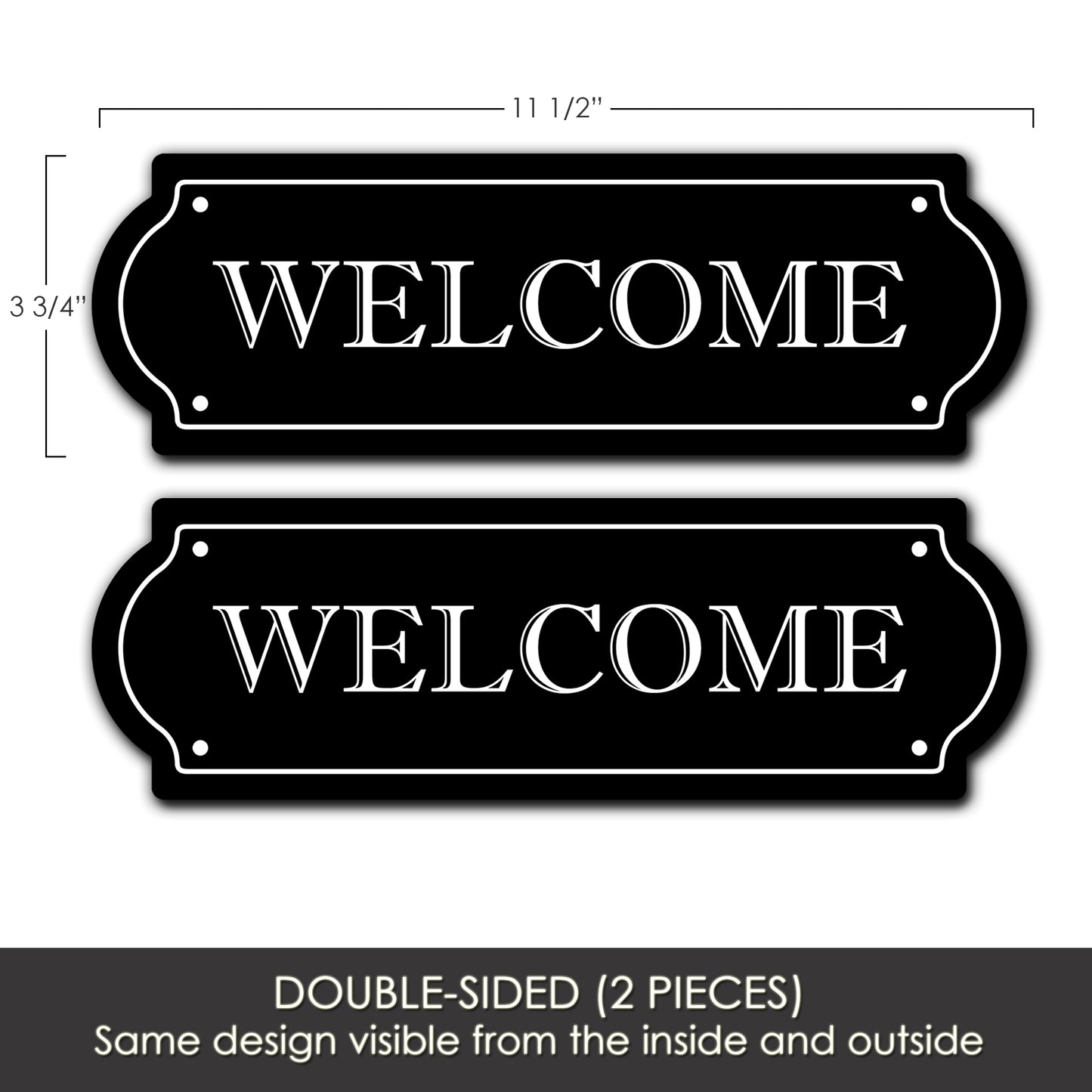 Flexible Screen Door Magnets (Set of 2) - Welcome Black