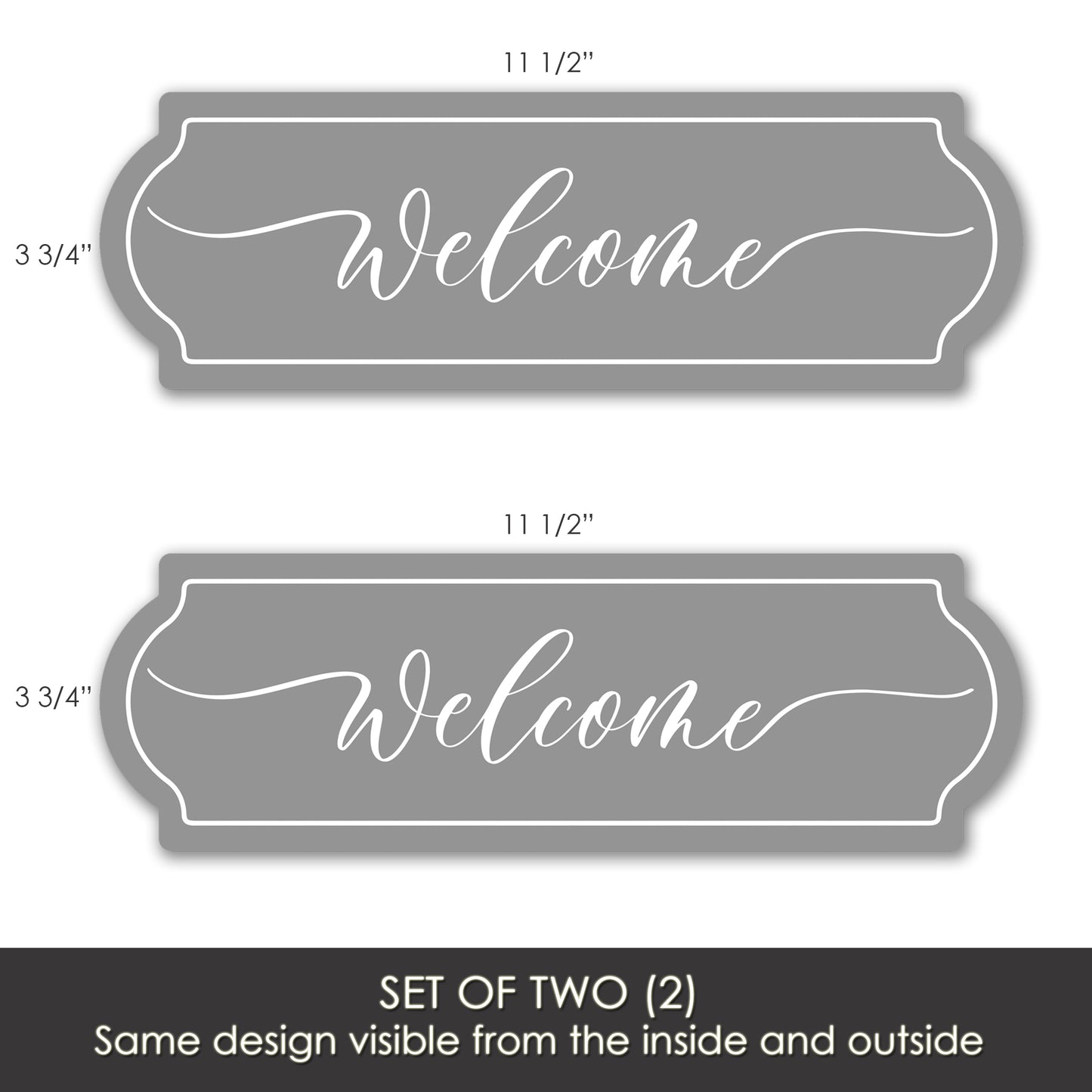 CLEARANCE Acrylic Screen Door Magnets (Not for Retractable/Glass) - Welcome Grey