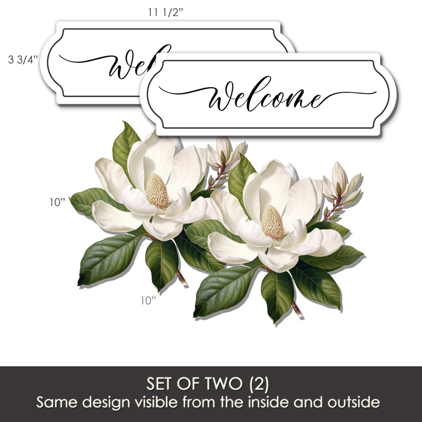 Flexible Screen Door Magnets (Not for Retractable/Glass) - Welcome + Magnolia