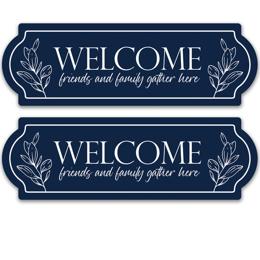 Acrylic Screen Door Magnets (Not for Retractable/Glass) - Welcome Navy