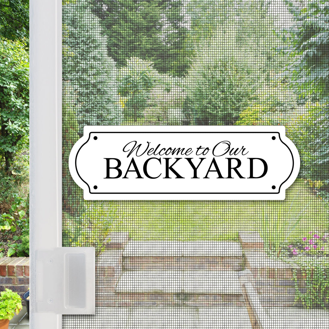 Bring Personality to Your Door with Flexible Screen Door Magnets Backyard Sign