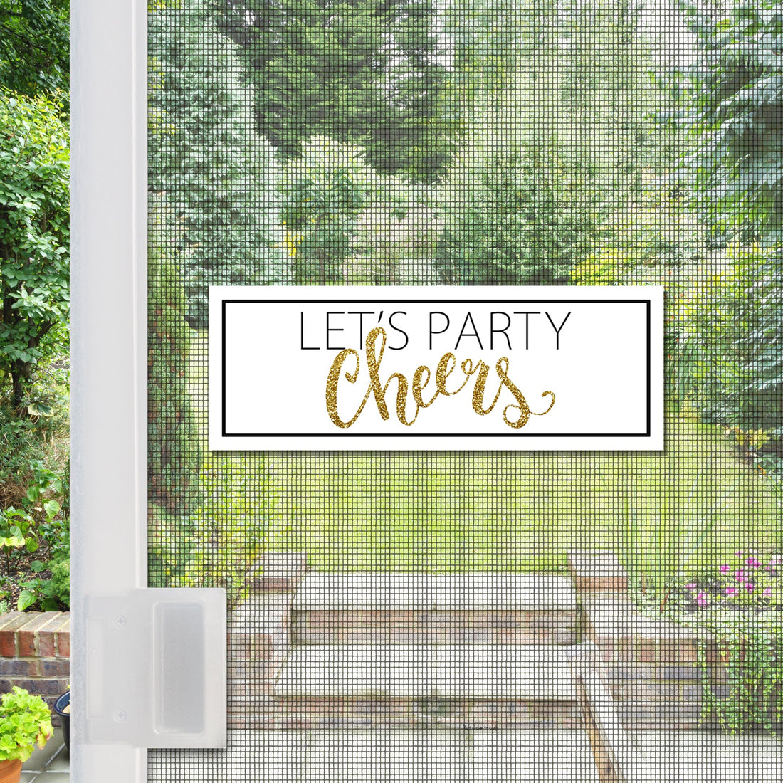 Bring Party Vibes With Acrylic Screen Door Sign Decoration Lets Party Cheers