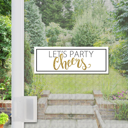 Bring Party Vibes With Acrylic Screen Door Sign Decoration Lets Party Cheers