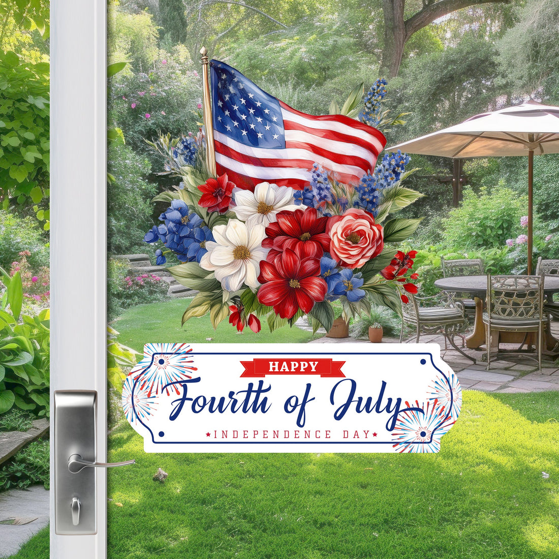 Happy Fourth July Decor for Screen Doors and Windows