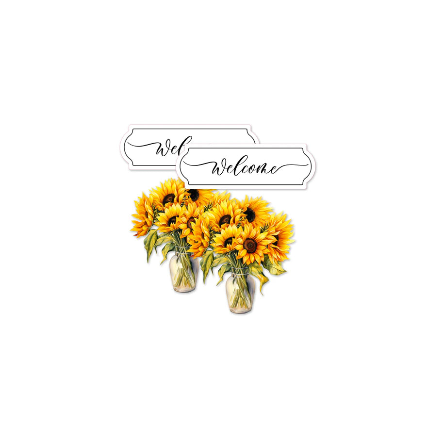 Welcome + (Small) Sunflowers Magnet